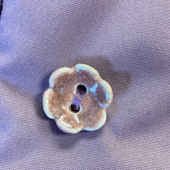 Vintage Ms. Freddi International Coat Mauve Size 14 With Ceramic Flower Button - Picture 4 of 9